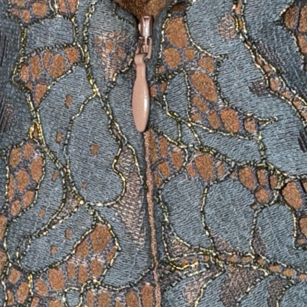 Dress the Population women’s small blue over nude halter high neck dress - Picture 7 of 12